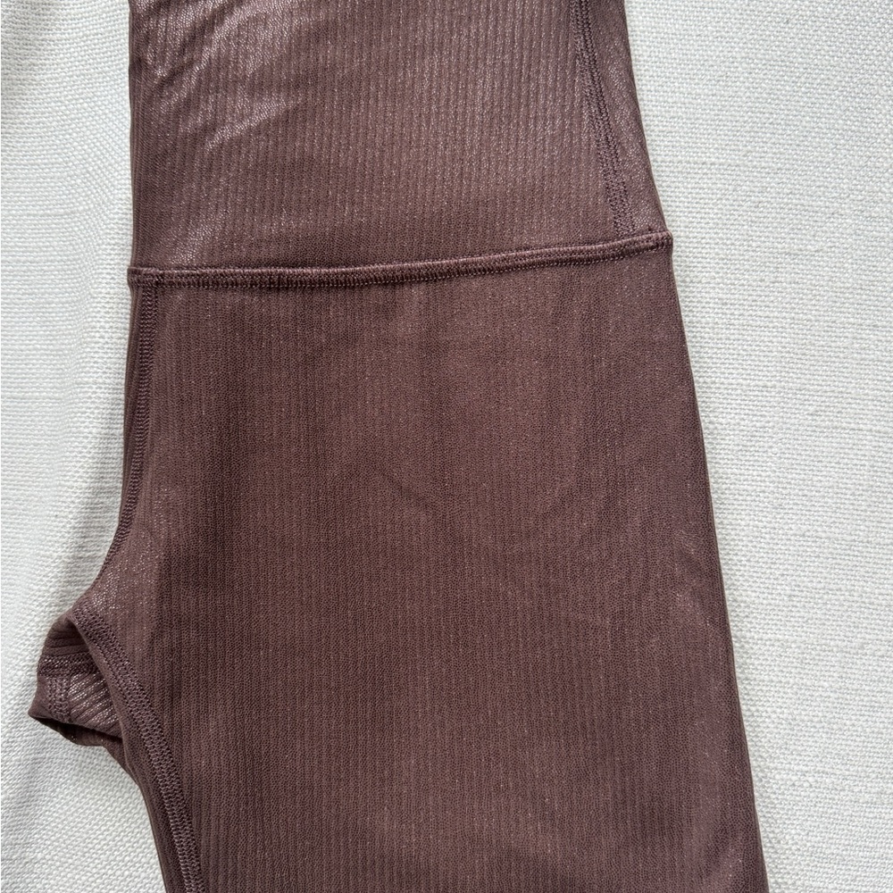 Lululemon Align Short 6 Shine Roasted Ribbed Nulu LW7CWUS Size 4 NWOT